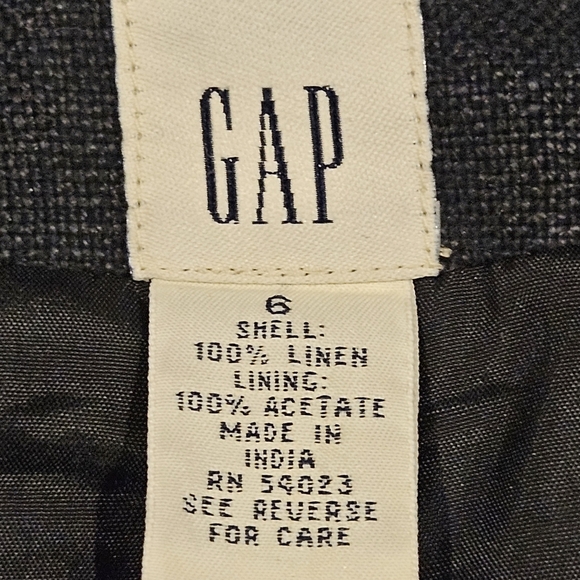 Gap SZ 6 100% Linen Black Career Sheath Dress With Matching Jacket Blazer - Picture 3 of 15